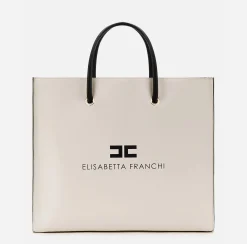 Borse A Mano|Elisabetta Franchi 24/7 Maxi Bag 10/20 Cream/Nero