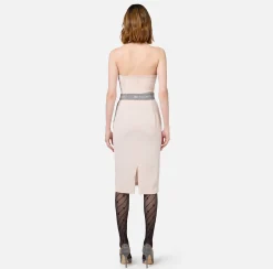 Abiti Midi|Abiti Tubino|Elisabetta Franchi Abito midi in fresco lana con cintura Lattice