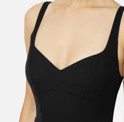 Abiti Midi|Abiti Tubino|Elisabetta Franchi Abito midi in fresco lana mélange Nero