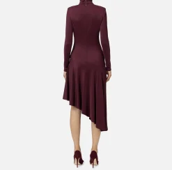 Abiti Midi|Abiti|Elisabetta Franchi Abito midi in jersey con accessorio gioiello RougeNoir