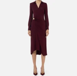 Abiti Midi|Abiti|Elisabetta Franchi Abito midi in jersey con nodo laterale RougeNoir