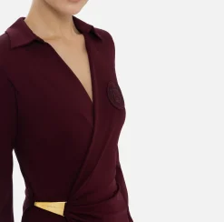 Abiti Midi|Abiti|Elisabetta Franchi Abito midi in jersey con nodo laterale RougeNoir