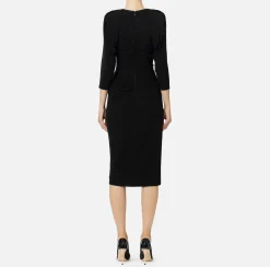 Abiti Midi|Abiti|Elisabetta Franchi Abito midi in jersey con zip sul fianco Nero