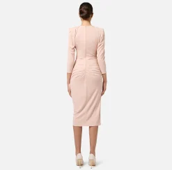 Abiti Midi|Abiti|Elisabetta Franchi Abito midi in jersey con zip sul fianco Carne