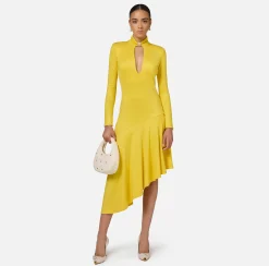 Abiti Midi|Abiti|Elisabetta Franchi Abito midi in jersey con accessorio gioiello Mimosa