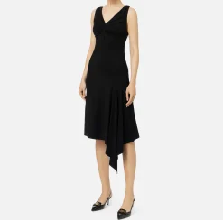 Abiti Midi|Abiti|Elisabetta Franchi Abito midi in jersey crêpe Nero