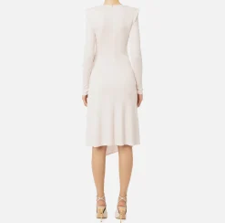 Abiti Midi|Abiti|Elisabetta Franchi Abito midi in jersey drappeggiato con collana Lattice