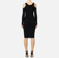 Abiti Midi|Abiti In Maglia|Elisabetta Franchi Abito midi in viscosa con zip Nero