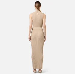 Abiti In Maglia|Abiti|Elisabetta Franchi Abito midi in viscosa e lurex a costine Corda