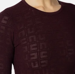 Abiti|Abiti Midi|Elisabetta Franchi Abito midi in viscosa logo punto rete RougeNoir