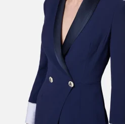 Abiti Red Carpet|Red Carpet|Elisabetta Franchi Abito red carpet in crêpe con revers in raso Mimosa