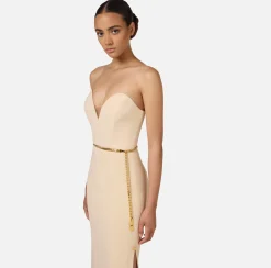 Abiti Red Carpet|Red Carpet|Elisabetta Franchi Abito red carpet in crêpe con scollo bustier Crema