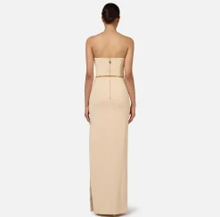 Abiti Red Carpet|Red Carpet|Elisabetta Franchi Abito red carpet in crêpe con scollo bustier Crema