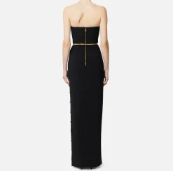 Abiti Red Carpet|Red Carpet|Elisabetta Franchi Abito red carpet in crêpe con scollo bustier Nero