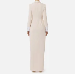 Abiti Red Carpet|Red Carpet|Elisabetta Franchi Abito red carpet in crêpe con revers in raso Burro