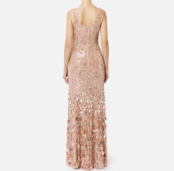 Abiti Red Carpet|Red Carpet|Elisabetta Franchi Abito red carpet in georgette ricamata con paillettes Carne