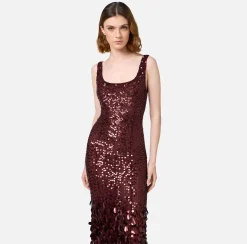 Abiti Red Carpet|Red Carpet|Elisabetta Franchi Abito red carpet in georgette ricamata con paillettes RougeNoir