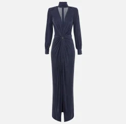 Abiti Red Carpet|Red Carpet|Elisabetta Franchi Abito red carpet in jersey cupro con nodo Navy