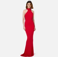 Abiti Red Carpet|Red Carpet|Elisabetta Franchi Abito red carpet in jersey con collana sulla schiena RedPassion