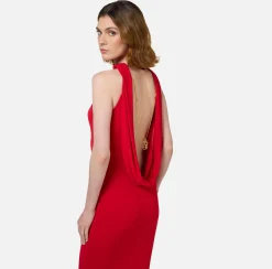 Abiti Red Carpet|Red Carpet|Elisabetta Franchi Abito red carpet in jersey con collana sulla schiena RedPassion