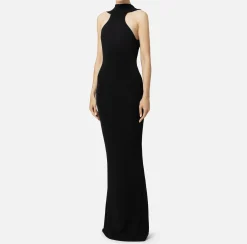 Abiti Red Carpet|Red Carpet|Elisabetta Franchi Abito red carpet in jersey con collana sulla schiena Nero