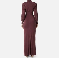 Abiti Red Carpet|Red Carpet|Elisabetta Franchi Abito red carpet in jersey cupro con nodo RougeNoir