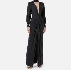 Abiti Red Carpet|Red Carpet|Elisabetta Franchi Abito red carpet in jersey cupro con nodo Nero