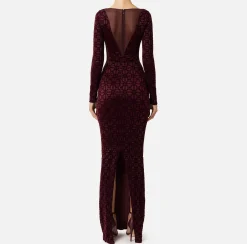 Abiti Red Carpet|Red Carpet|Elisabetta Franchi Abito red carpet in lycra flock e tulle RougeNoir