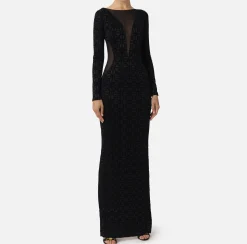 Abiti Red Carpet|Red Carpet|Elisabetta Franchi Abito red carpet in lycra flock e tulle Nero