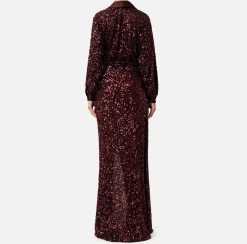 Abiti Red Carpet|Red Carpet|Elisabetta Franchi Abito red carpet in paillettes con inserti in raso RougeNoir