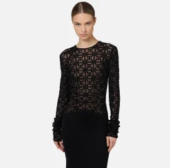 Abiti Red Carpet|Red Carpet|Elisabetta Franchi Abito red carpet in tulle flock ricamato Nero