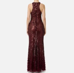 Red Carpet|Abiti Red Carpet|Elisabetta Franchi Abito red carpet ricamato con frange d'organza RougeNoir