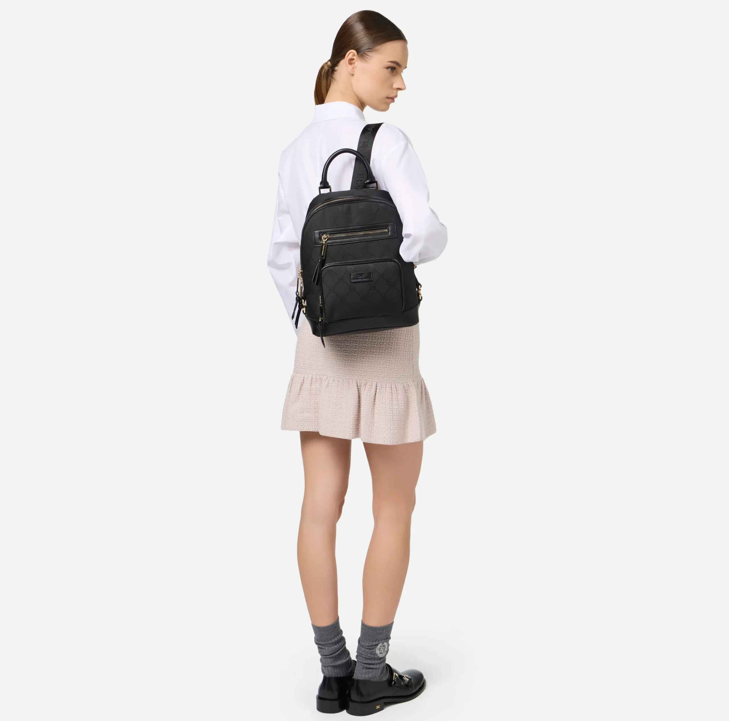 Valigeria|Zaini|Elisabetta Franchi Backpack Travel Nero