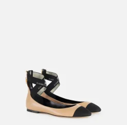 Sneakers E Scarpe Basse|Elisabetta Franchi Ballerina in nappa con elastici jacquard B18