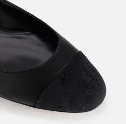 Sneakers E Scarpe Basse|Elisabetta Franchi Ballerina in nappa con elastici jacquard Nero/Nero