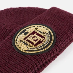Cappelli E Guanti|Elisabetta Franchi Beanie in lana con patch logo RougeNoir