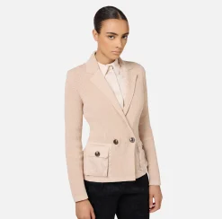 Giacche & Trench|Maglieria E Felpe|Elisabetta Franchi Blazer con tasche in vela tecnica Salepepe