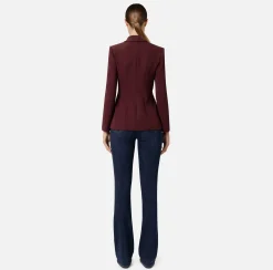 Giacche & Trench|Elisabetta Franchi Blazer in crêpe con revers a lancia RougeNoir