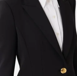 Giacche & Trench|Elisabetta Franchi Blazer in crêpe con revers a lancia Nero