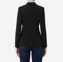 Giacche & Trench|Elisabetta Franchi Blazer in crêpe con revers a lancia Nero