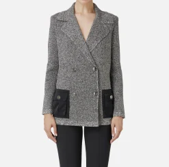 Giacche & Trench|Maglieria E Felpe|Elisabetta Franchi Blazer in viscosa mélange con tasche in vela tecnica Salepepe