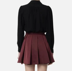 Camicie E Bluse|Elisabetta Franchi Blusa in georgette con charms collana Nero