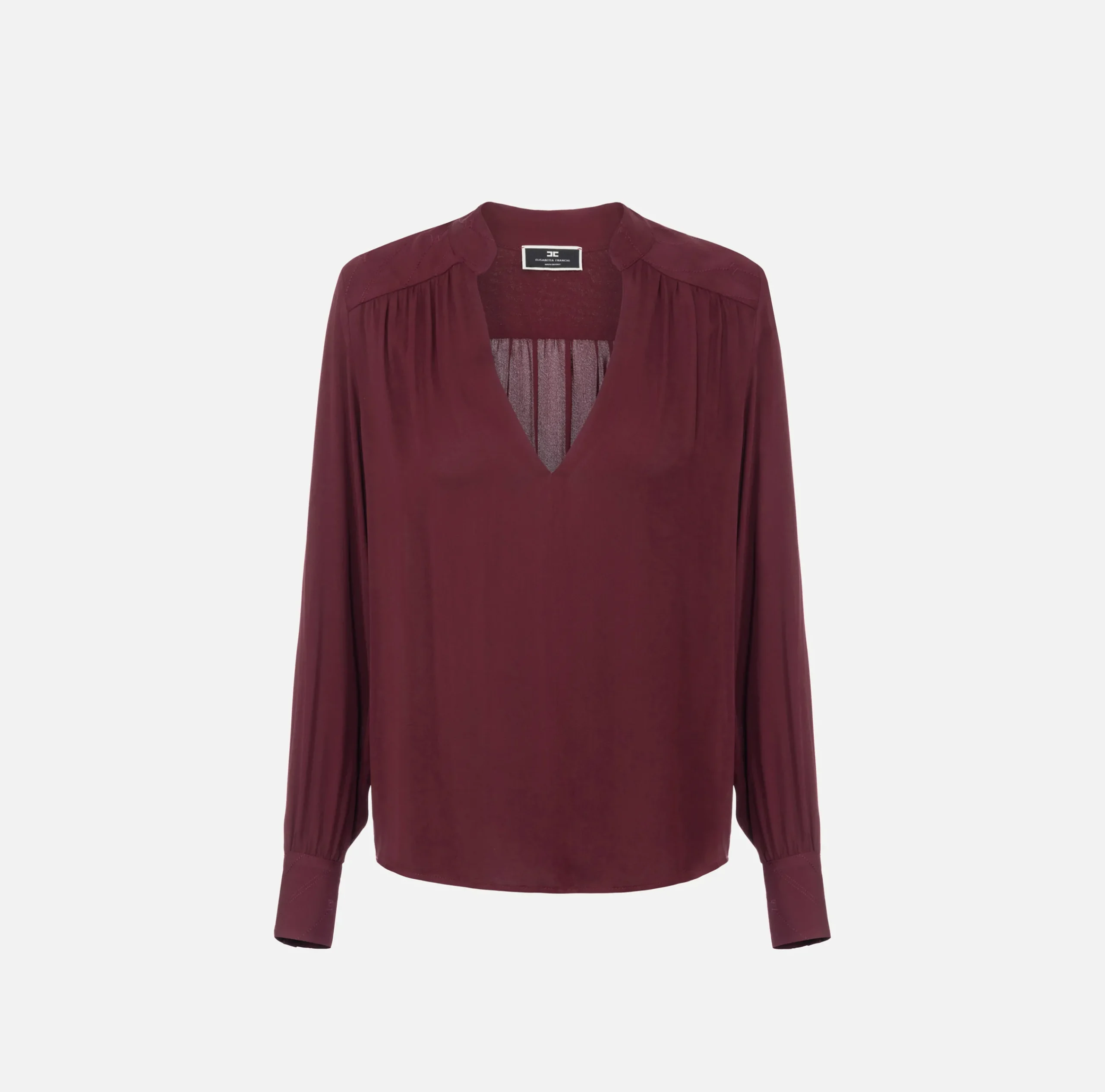 Camicie E Bluse|Elisabetta Franchi Blusa in georgette con pattern a righe RougeNoir