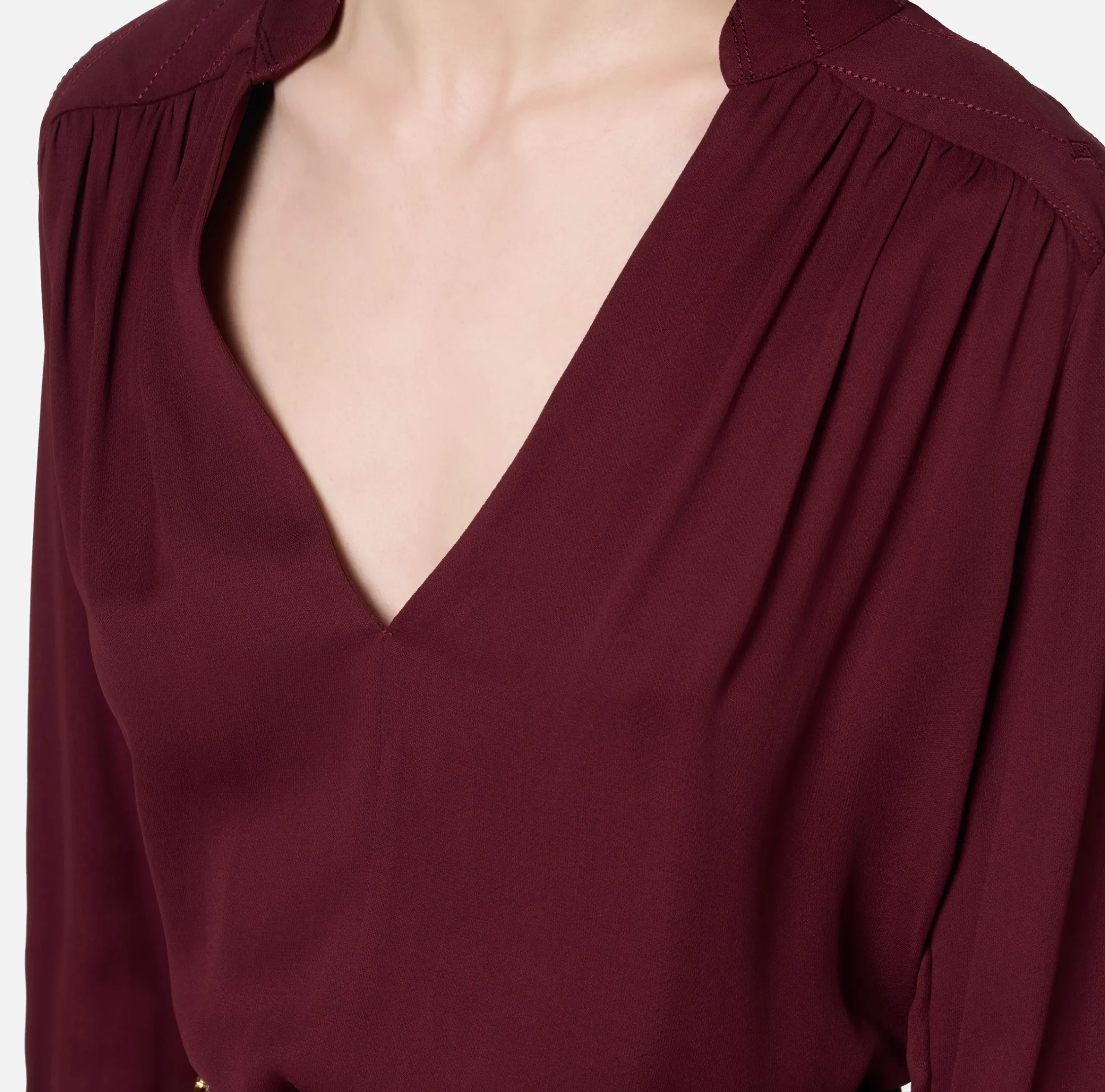 Camicie E Bluse|Elisabetta Franchi Blusa in georgette con pattern a righe RougeNoir