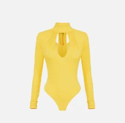 Top, T-Shirt & Body|Elisabetta Franchi Body in jersey con collo effetto sciarpa Mimosa