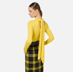 Top, T-Shirt & Body|Elisabetta Franchi Body in jersey con collo effetto sciarpa Mimosa
