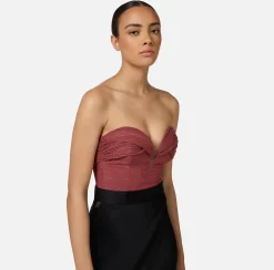 Top, T-Shirt & Body|Elisabetta Franchi Body in jersey lurex plissettato Ombretto