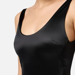 Top, T-Shirt & Body|Elisabetta Franchi Body in lycra con bande in elastico logato Nero