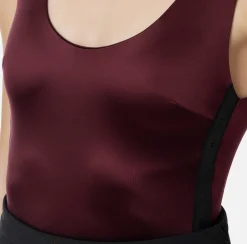 Top, T-Shirt & Body|Elisabetta Franchi Body in lycra con bande in elastico logato RougeNoir