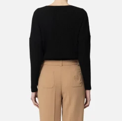 Top, T-Shirt & Body|Elisabetta Franchi Body in viscosa e lurex a costine Nero